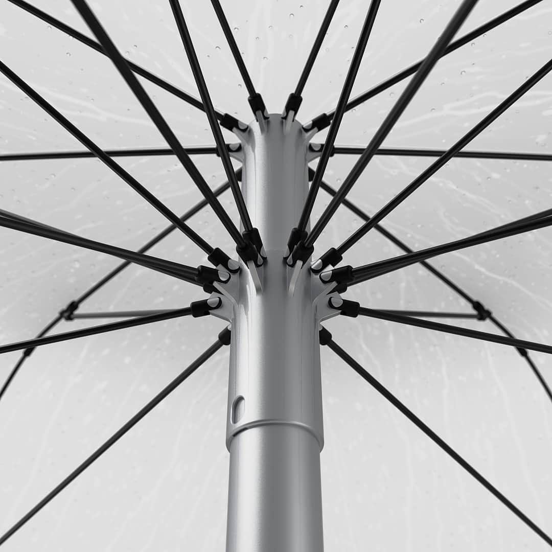 60-Inch Rain Umbrella – Windproof & Waterproof (Black/Silver)