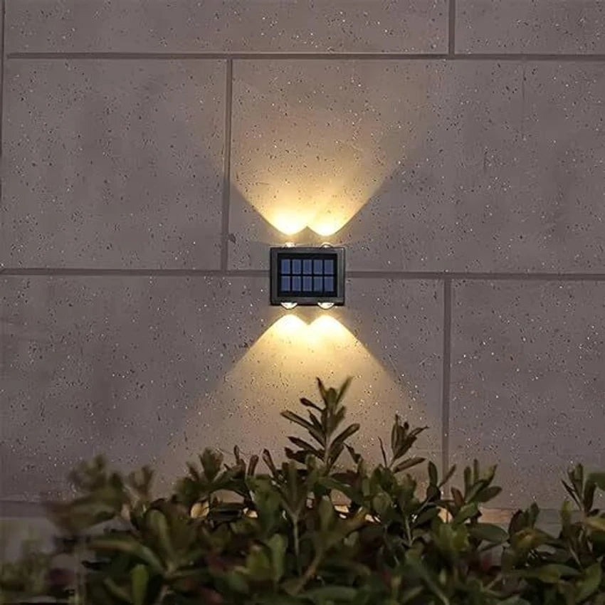 Waterproof Solar Outdoor Wall Light XF 7718 – Warm LED, Auto On/Off, Modern Design