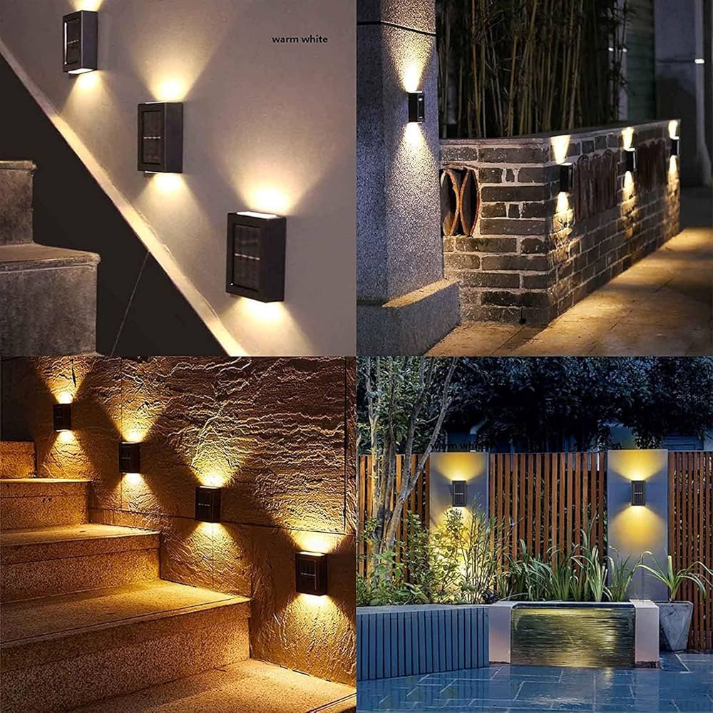 Waterproof Solar Outdoor Wall Light XF 7718 – Warm LED, Auto On/Off, Modern Design