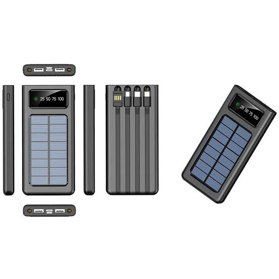 Solar Power Bank - 10,000mAh – Dual USB, Fast Charging, Compact & Portable