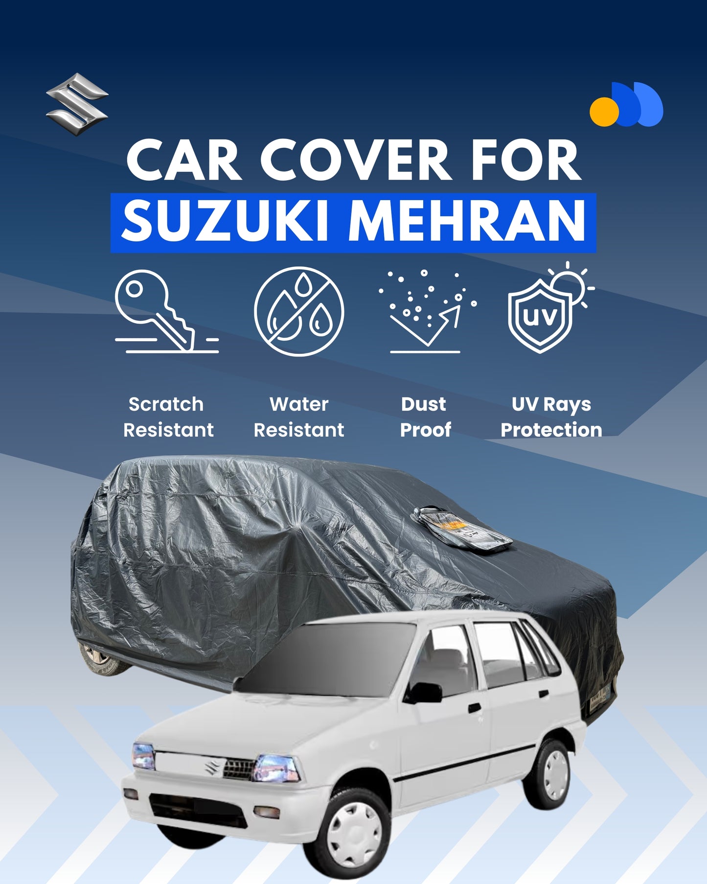 Suzuki Mehran Car Cover – Waterproof, Scratch-Proof & Custom Fit (All Models)
