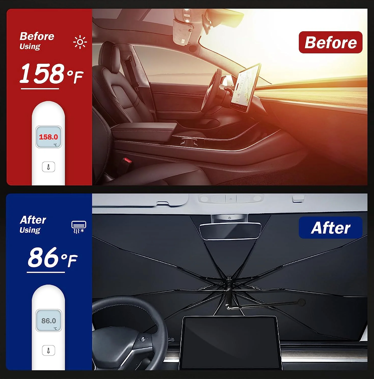 Universal Car Windshield Sun Shade – UV & Heat Protection