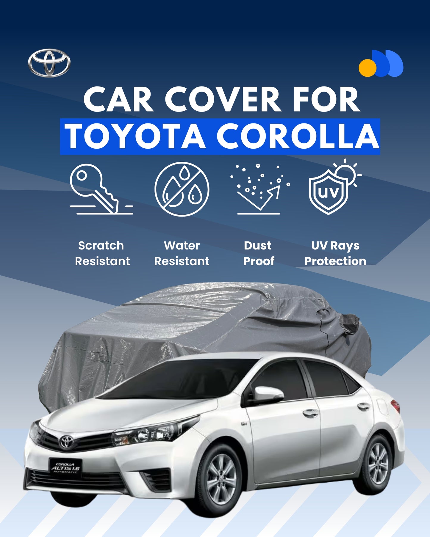 Premium Car Cover for Toyota Corolla – Waterproof, Dustproof, Custom Fit (All Models)