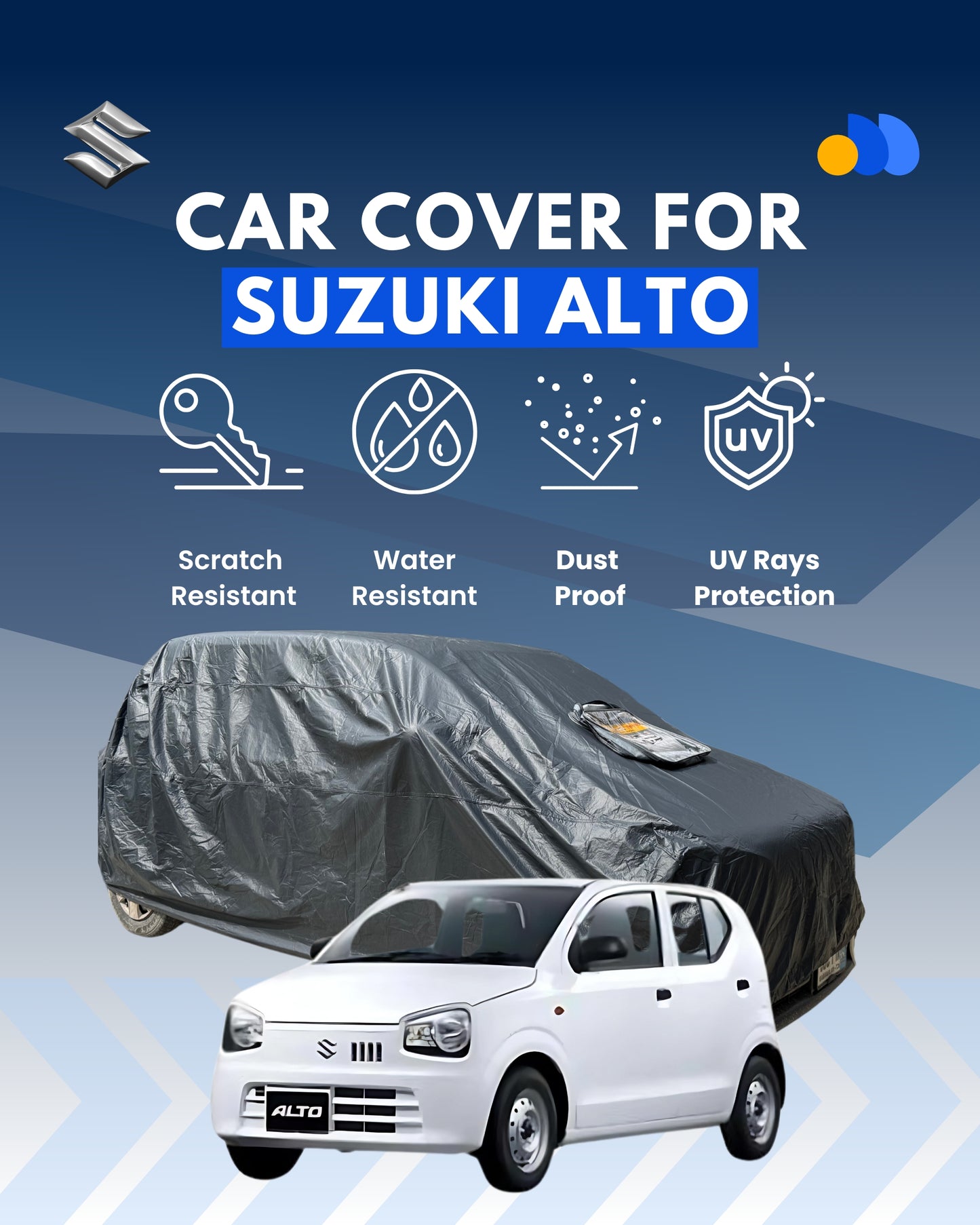 Suzuki Alto Car Cover – Waterproof, Scratch-Proof & Custom Fit (All Models)