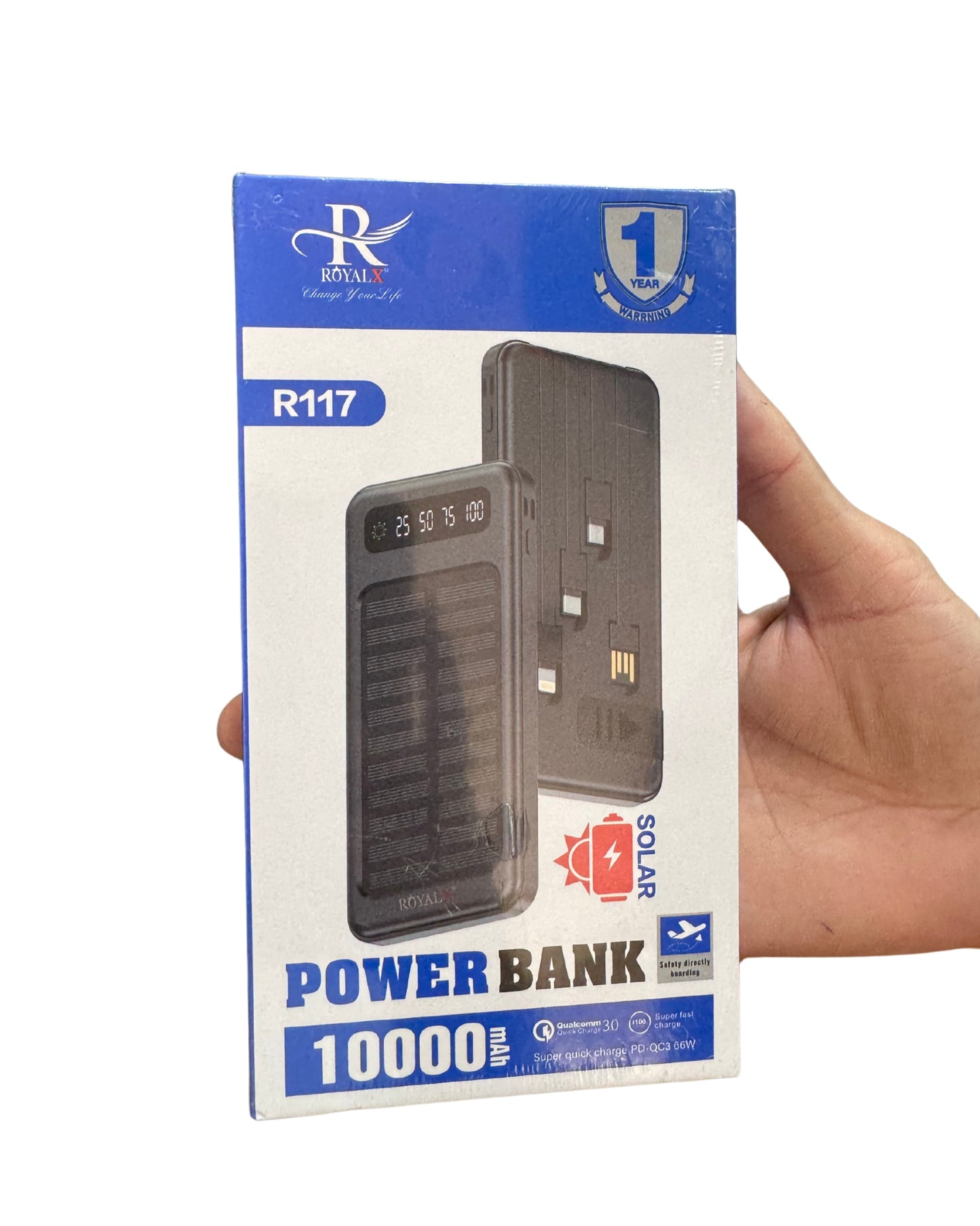 Solar Power Bank - 10,000mAh – Dual USB, Fast Charging, Compact & Portable