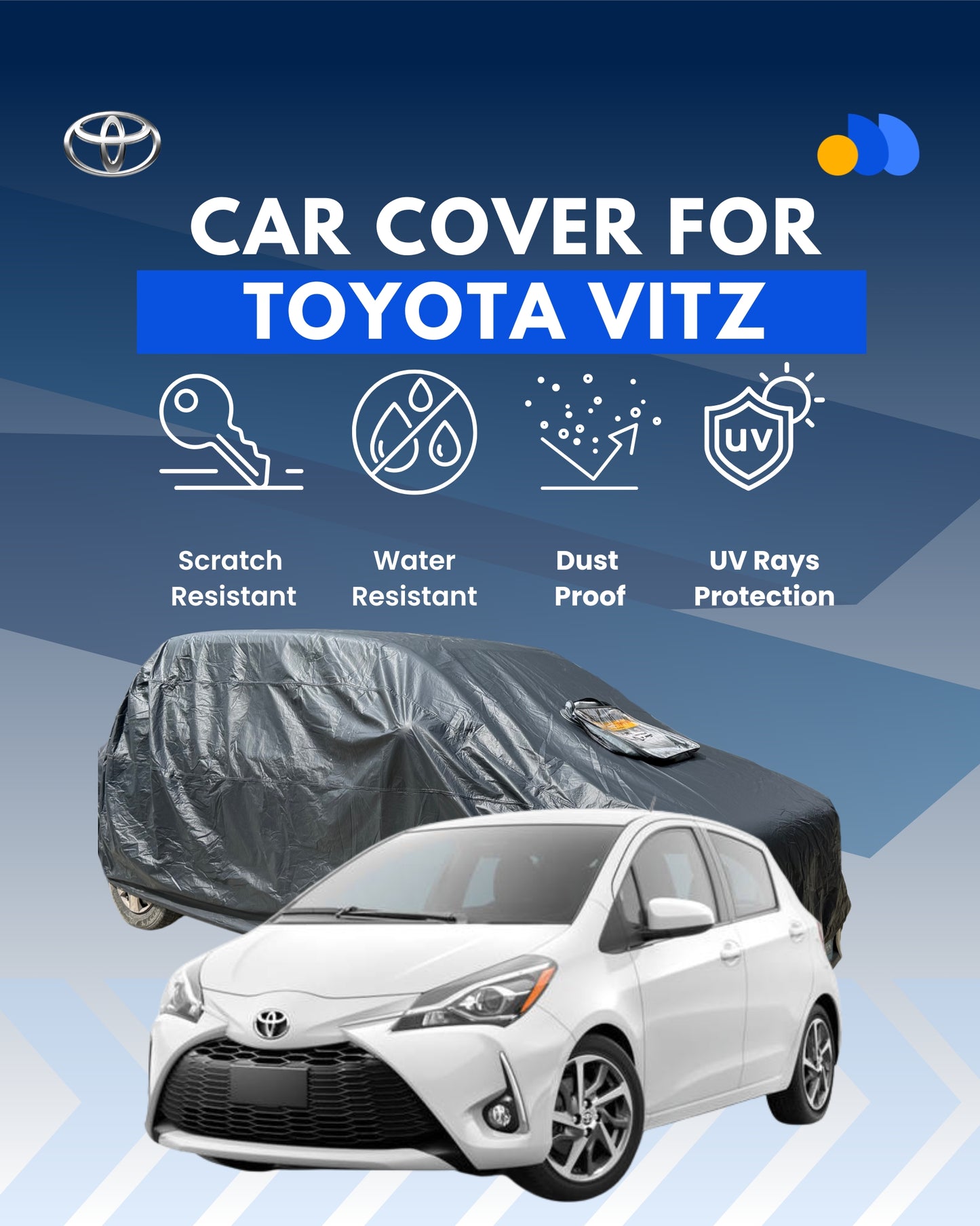 Toyota Vitz Car Cover – Waterproof, UV & Dust-Proof (All Models)