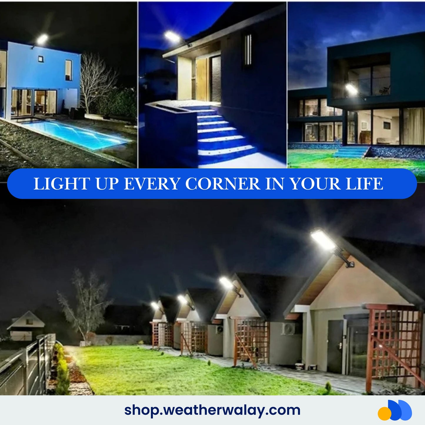 Solar Rechargeable Flashlight with Motion Sensor W7102B-3 | Weather-Resistant Outdoor Light