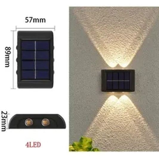 Waterproof Solar Outdoor Wall Light XF 7718 – Warm LED, Auto On/Off, Modern Design