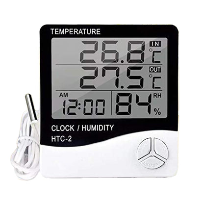 HTC-2 Digital Temperature & Humidity Meter – All-in-One Weather Station for Home & Office