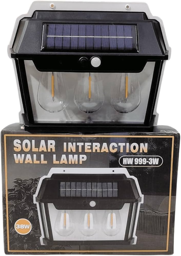 Solar Interaction Wall Lamp – Model HW999 3W | Motion Sensor, Waterproof, 600LM Brightness