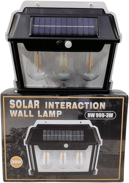 Solar Interaction Wall Lamp – Model HW999 3W | Motion Sensor, Waterproof, 600LM Brightness