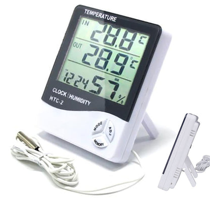 HTC-2 Digital Temperature & Humidity Meter – All-in-One Weather Station for Home & Office
