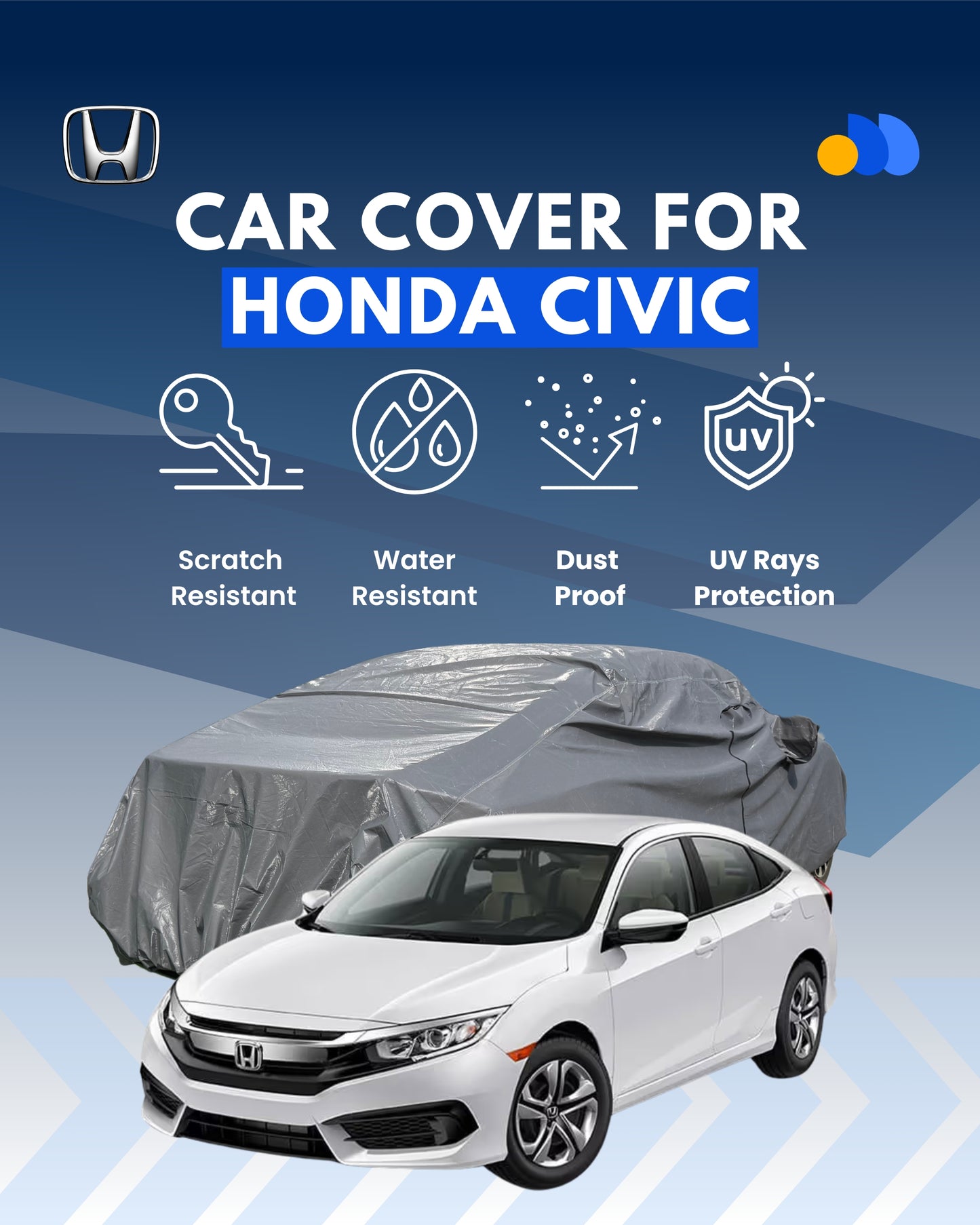 Premium Car Cover for Honda Civic (2003–2023) – Waterproof, UV & Dust Protection