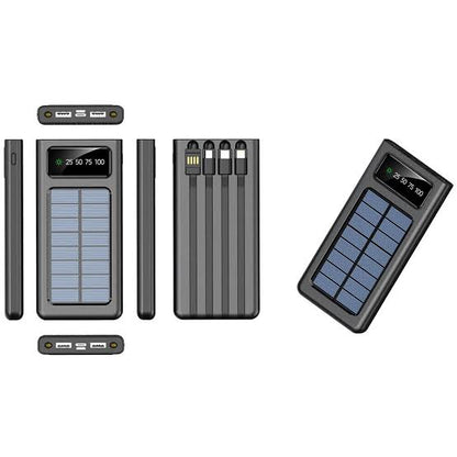 Solar Power Bank - 10,000mAh  – Dual USB, Fast Charging, Compact & Portable