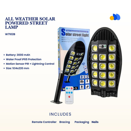 Solar Rechargeable Flashlight with Motion Sensor W7102B-3 | Weather-Resistant Outdoor Light