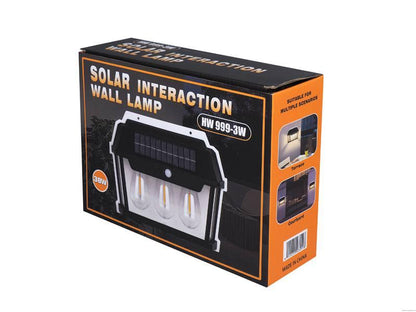 Solar Interaction Wall Lamp – Model HW999 3W | Motion Sensor, Waterproof, 600LM Brightness